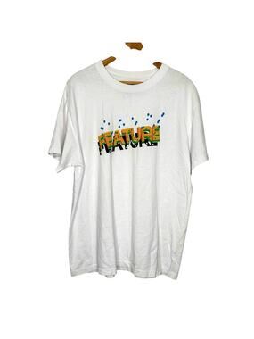 FEATURE Block Tee White Dimensional Art Short Sleeve XL